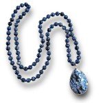 BALOOLA Handmade Blue Stone Bead Pendant Necklace