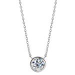 Dainty Moissanite Solitaire Necklace in White Gold