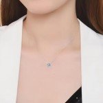 Dainty Moissanite Solitaire Necklace in White Gold