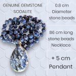 BALOOLA Handmade Blue Stone Bead Pendant Necklace
