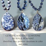 BALOOLA Handmade Blue Stone Bead Pendant Necklace