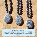BALOOLA Handmade Blue Stone Bead Pendant Necklace
