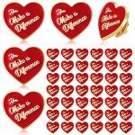 100 Pcs Heart Enamel Pins for Valentine's Day