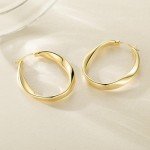 Large Twisted 14K Gold Hoop Earrings for Women