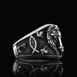Silver Crusader Ring with Chi Rho and Trinity Knot