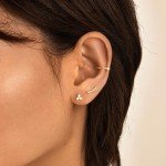 Gold Stud Earring Set - 14K Plated Clover Design