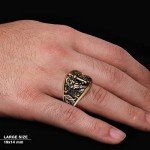 Silver Crusader Ring with Chi Rho and Trinity Knot