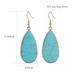 Handmade Gold Turquoise Drop Earrings for Women