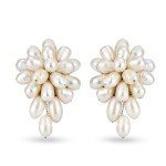 Freshwater Pearl Grape Clip-On Earrings