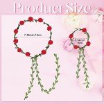 48 Pcs Flower Crown and Bracelet Set