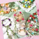48 Pcs Flower Crown and Bracelet Set