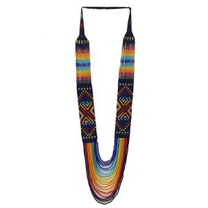 Ukrainian Beaded Layered Tribal Necklace - Blue