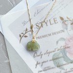 Dainty Green Jade Elephant Pendant Choker Necklace
