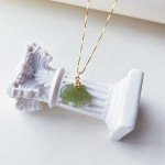 Dainty Green Jade Elephant Pendant Choker Necklace