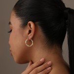 Twisted Two-Tone Sterling Silver Hoop Earrings