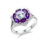 Stunning Amethyst Signet Ring in Sterling Silver