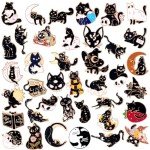 Ceenna 100 Pcs Black Cat Enamel Pins Set