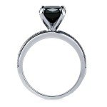 BERRICLE 3 Carat Black Cushion Cut CZ Ring