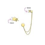 Personalized Double Chain Initial Circle Disc Earrings