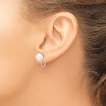 Sterling Silver 8mm White Pearl Clip-On Earrings