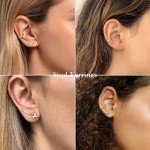 Gold Stud Earring Set - 14K Plated Clover Design