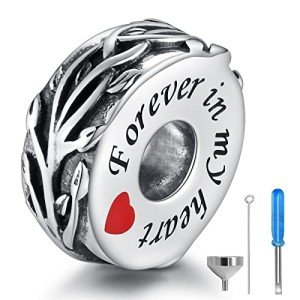 Sterling Silver Cremation Urn Bead Charm for Bracelets