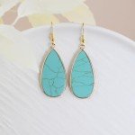 Handmade Gold Turquoise Drop Earrings for Women