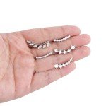 6 Pairs Silver Ear Cuffs and Crawler Earrings