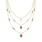Italian Pink Opal & Multi-Gemstone Layered Necklace