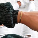 Gold Stainless Steel Women's Twist Cuff Bracelet