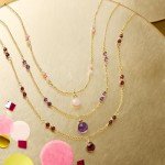 Italian Pink Opal & Multi-Gemstone Layered Necklace