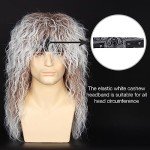 80s Glam Rock Wig and Costume Set for Men