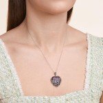 Sterling Silver Filigree Heart Pendant Necklace