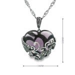 Sterling Silver Filigree Heart Pendant Necklace