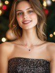 ChicSilver Aquamarine March Birthstone Necklace 925 Silver