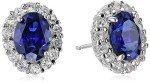 Sterling Silver Blue & White Sapphire Earrings
