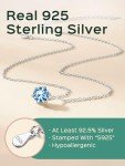 ChicSilver Aquamarine March Birthstone Necklace 925 Silver