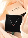 ChicSilver Aquamarine March Birthstone Necklace 925 Silver