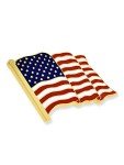 Patriotic American Flag Gold Plated Lapel Pin