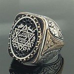 Silver Seal of Solomon Signet Ring for Men
