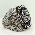 Silver Seal of Solomon Signet Ring for Men