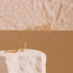 Gold Stud Earring Set - 14K Plated Clover Design