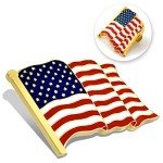Patriotic American Flag Gold Plated Lapel Pin