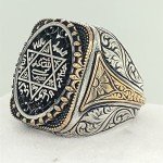 Silver Seal of Solomon Signet Ring for Men