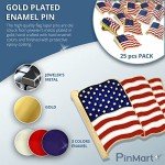 Patriotic American Flag Gold Plated Lapel Pin