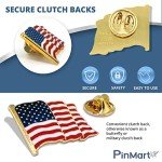 Patriotic American Flag Gold Plated Lapel Pin