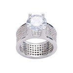 Personalized Iced Out Fashion Ring in 18K Gold