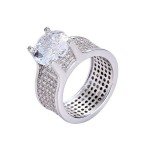 Personalized Iced Out Fashion Ring in 18K Gold
