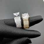 Personalized Iced Out Fashion Ring in 18K Gold