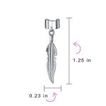 Native American Feather Leaf Sterling Silver Earrings